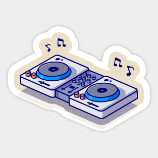 Turntable With Vinyl Cartoon Sticker